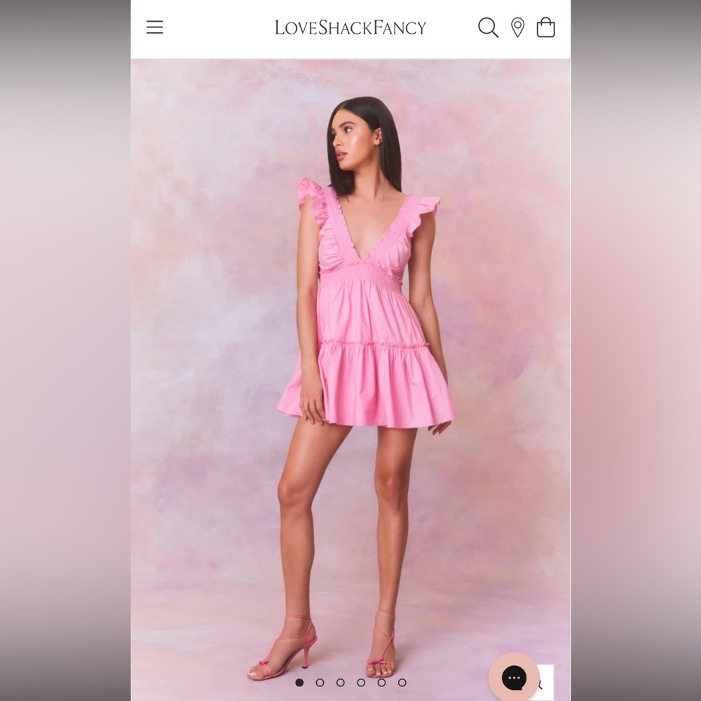 COPY - LoveShackFancy Pink Ruffle Mini Dress Size S